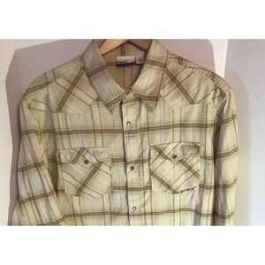Hurley International Freedom Mens L Pearl Snap Retro Western Shirt Long Sleeve